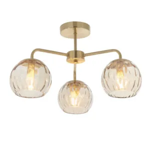 Ceiling Lighting - Endon Dimple 3lt Semi Flush (91968)