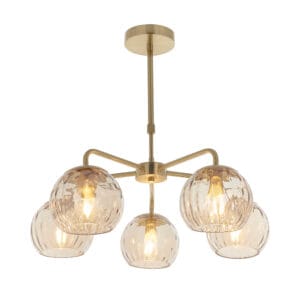 Ceiling Pendants - Endon Dimple 5lt Pendant (91969)