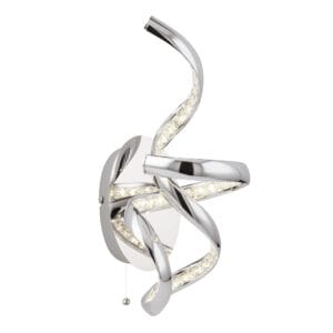 Wall Lighting - Searchlight Twirls Wall Light Chrome Metal & Glass (9208CC)