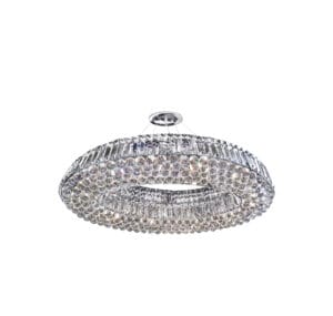 Ceiling Pendants - Searchlight Vesuvius 10Lt Pendant Chrome Metal & Clear Crystal (9291CC)