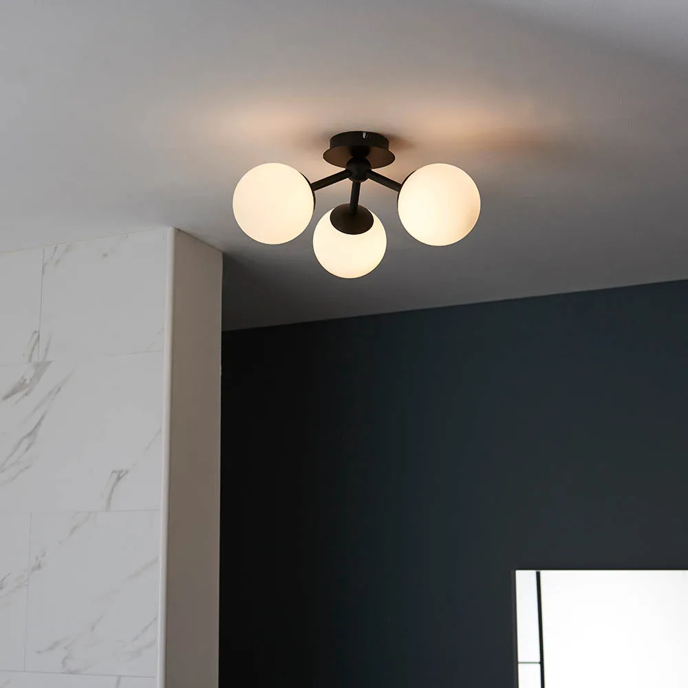 Bathroom Lighting - Endon Pulsa 3lt Semi Flush (93489) - View 2
