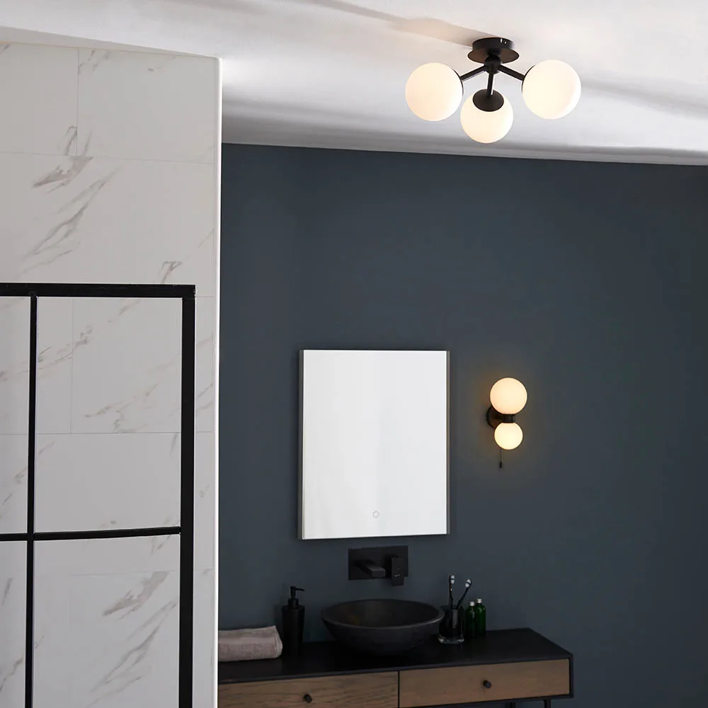 Bathroom Lighting - Endon Pulsa 3lt Semi Flush (93489) - View 3