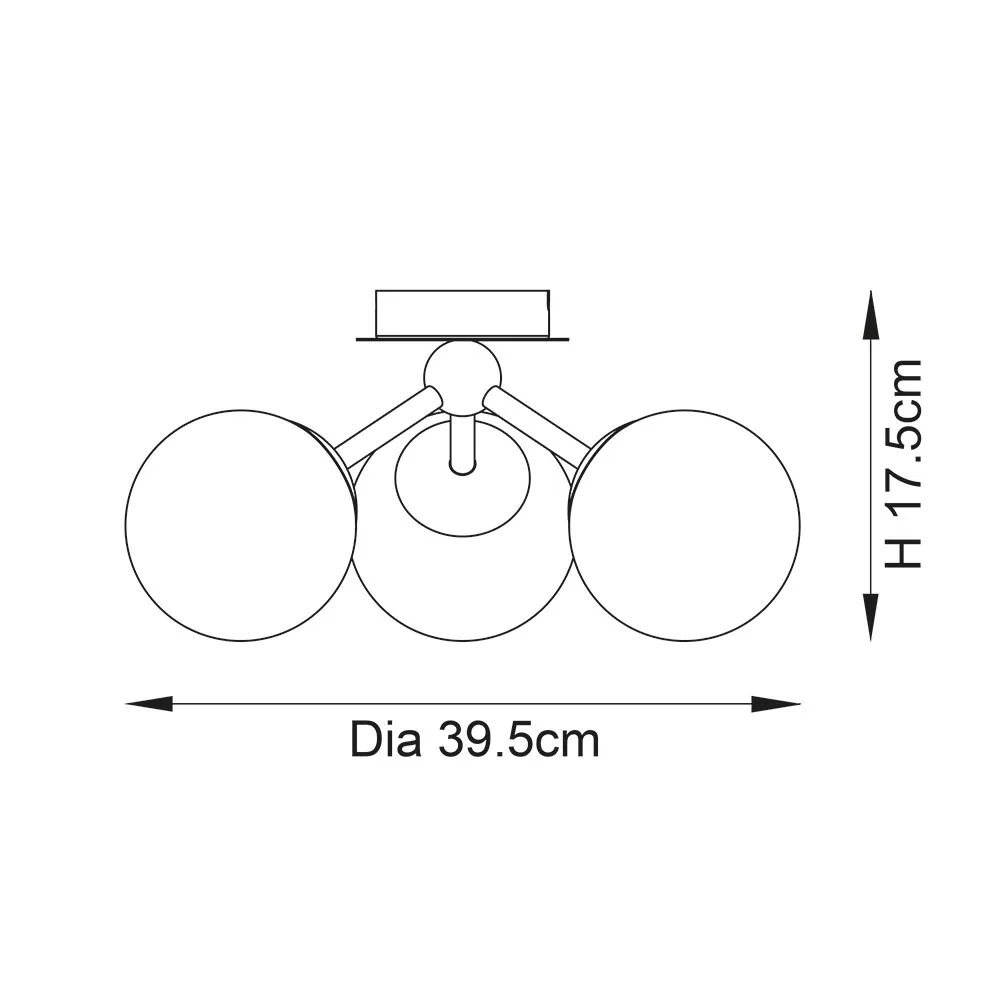 Bathroom Lighting - Endon Pulsa 3lt Semi Flush (93489) - View 4