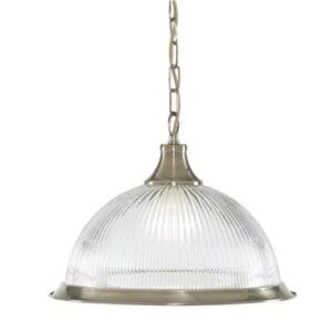 Ceiling Pendants - Searchlight American Diner Pendant Antique Brass & Glass (9369)