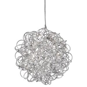 Ceiling Pendants - Searchlight Scribble 6Lt LED Pendant Chrome Diamond Cut Metal (9432)