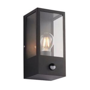 Saxby Lighting - Saxby Breton PIR wall Black IP44 28W (94348)