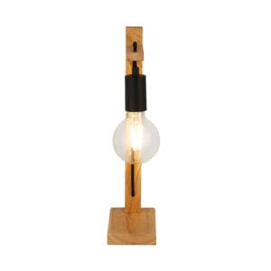Searchlight Woody Table Lamp Natural Wood & Black Metal