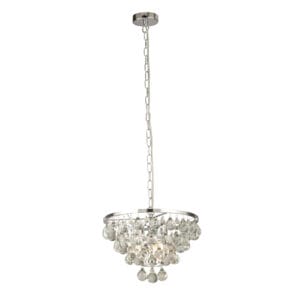 Searchlight Michelle 4Lt Pendant Chrome with Rain Drop Glass