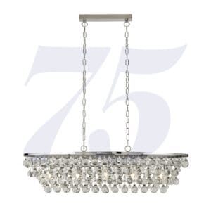 Searchlight Michelle 5Lt Pendant Chrome Metal & Rain Drop Glass