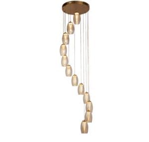 Searchlight Cyclone 12Lt Pendant Bronze Metal & Champagne Glass