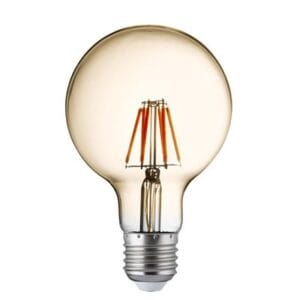 Searchlight Dimmable LED Filament Globe Lamp (95mm) Amber Glass E27 6W