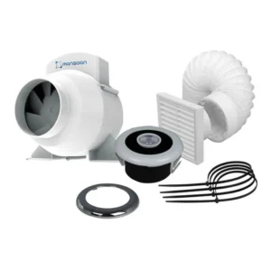National Ventilation UMDTKLED Mixed Flow Inline Extractor Fan Kit With LED Light