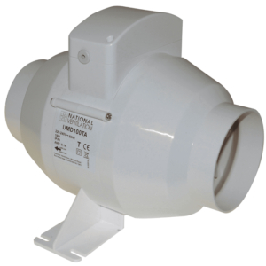 National Ventilation Monsoon 100mm 4 inch in-duct mixed flow fan with timer
