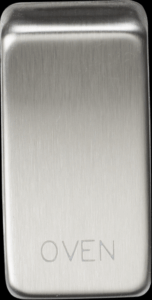 Grid Wiring Accessories - Knightsbridge Brushed Chrome Switch cover marked OVEN (GDOVENBC)