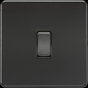 ML Accessories - Knightsbridge Screwless Matt Black 10AX 1G Intermediate Switch (SF1200MBB)