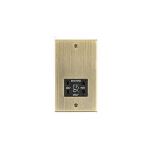 ML Accessories - Knightsbridge Antique Brass 115/230V Dual Voltage Shaver Socket with Insert (CS89AB)