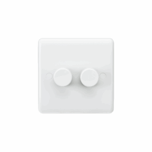 ML Accessories - Knightsbridge White Curved Edge 2G 2-way 40-400W (3-100W LED) Leading Edge Dimmer (CU2162)