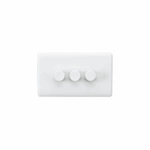 Curved Edge - Knightsbridge White 3G 2-way 40-400W (3-100W LED) Leading Edge Dimmer (CU2163)