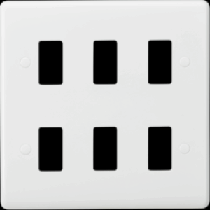 Curved Edge - Knightsbridge White 6G Grid Faceplate (CUG6)