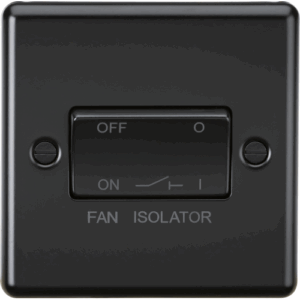 ML Accessories - Knightsbridge Matt Black 10A Fan Isolator Switch (CL11MBB)