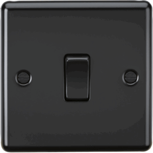 ML Accessories - Knightsbridge Matt Black 10AX 1G Intermediate Switch (CL12MBB)