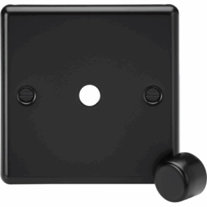 ML Accessories - Knightsbridge Matt Black 1G Dimmer Plate with Matching Metal Dimmer Cap (CL1DIMMBB)