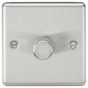 ML Accessories - Knightsbridge Raised Edge Brushed Chrome 1G 2-way 10-200W (5-150W LED) Intelligent dimmer (CL2191BC)