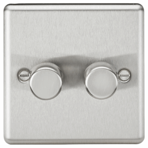ML Accessories - Knightsbridge Raised Edge Brushed Chrome 2G 2-way 10-200W (5-150W LED) Intelligent dimmer (CL2192BC)