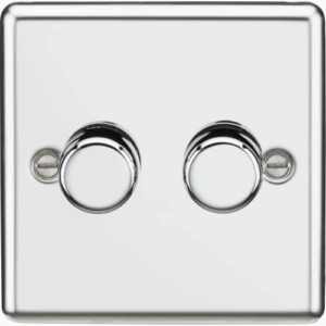 ML Accessories - Knightsbridge Polished Chrome 2G 2-way 10-200W (5-150W LED) Intelligent dimmer (CL2192PC)