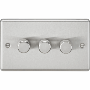 ML Accessories - Knightsbridge Raised Edge Brushed Chrome 3G 2-way 10-200W (5-150W LED) Intelligent dimmer (CL2193BC)