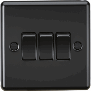 ML Accessories - Knightsbridge Matt Black 10AX 3G 2-way Switch (CL4MBB)