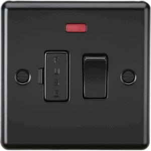 ML Accessories - Knightsbridge Matt Black 13A Switched Fused Spur Unit with Neon (CL63NMBB)