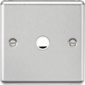 ML Accessories - Knightsbridge Raised Edge Brushed Chrome 20A Flex Outlet Plate (CL8342BC)
