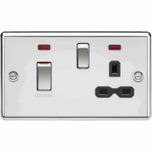 ML Accessories - Knightsbridge Polished Chrome 45A DP Switch & 13A Socket with Neons with Insert (CL83MNPC)