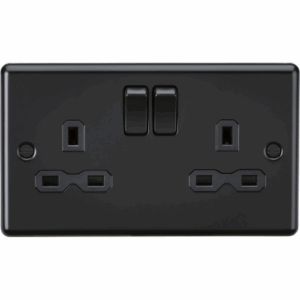 ML Accessories - Knightsbridge Matt Black 13A 2G DP Switched Socket (CL9MBB)