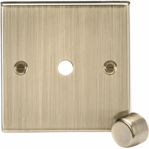 ML Accessories - Knightsbridge Antique Brass 1G Dimmer Plate with Matching Metal Dimmer Cap (CS1DIMAB)