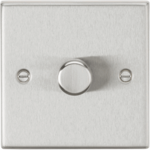 ML Accessories - Knightsbridge Brushed Chrome 1G 2-way 10-200W (5-150W LED) Intelligent dimmer (CS2191BC)