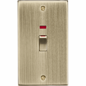 ML Accessories - Knightsbridge Antique Brass 45A DP switch with neon (2G size) (CS82MNAB)