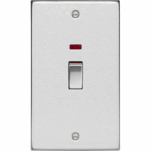 ML Accessories - Knightsbridge Brushed Chrome 45A DP switch with neon (2G size) (CS82MNBC)