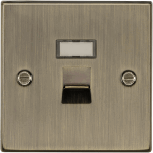 ML Accessories - Knightsbridge Antique Brass UTP CAT6a RJ45 Network Outlet (CSC6AB)