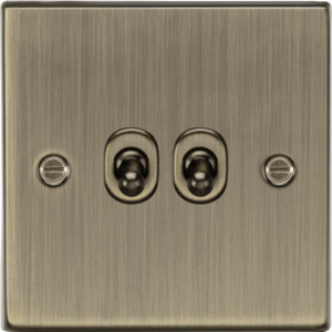 ML Accessories - Knightsbridge Antique Brass 10AX 2G 2-way Toggle Switch (CSTOG2AB)