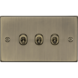 ML Accessories - Knightsbridge Antique Brass 10AX 3G 2-way Toggle Switch (CSTOG3AB)