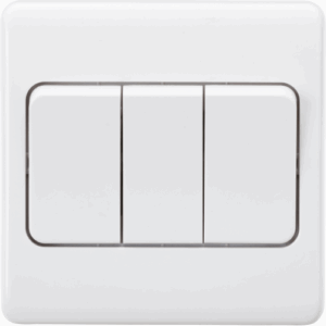 Curved Edge - Knightsbridge White 10AX 3G 2-way Wide Rocker Switch (CU4W)