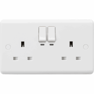 Curved Edge - Knightsbridge White 13A 2G SP Smart Wi-Fi Switched Socket Certified Works with Alexa & Google Assistant (CU9KW)