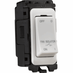 Curved Edge - Knightsbridge White 10A Fan Isolator Switch Module (CUGM19)