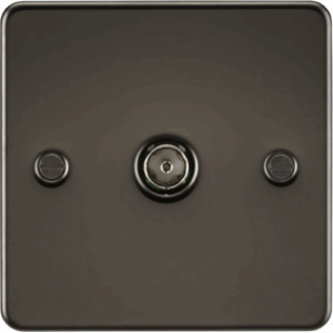 Flat Plate - Knightsbridge Gunmetal TV Outlet (non-isolated) (FP0100GM)