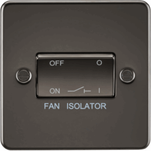 Flat Plate - Knightsbridge Gunmetal 10A Fan Isolator Switch (FP1100GM)