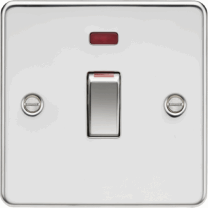 Flat Plate - Knightsbridge Polished Chrome 45A DP Switch with Neon (1G size) (FP81MNPC)