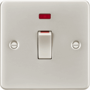 Flat Plate - Knightsbridge Pearl 45A DP Switch with Neon (1G size) (FP81MNPL)