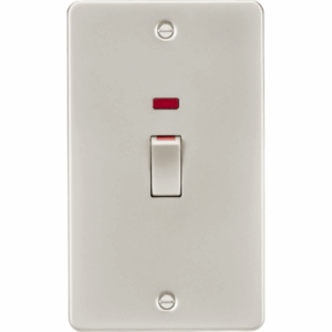 Flat Plate - Knightsbridge Pearl 45A DP Switch with Neon (2G size) (FP82MNPL)